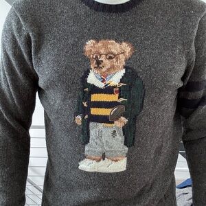 Ralph Lauren Charcoal Sweater with Bear Design